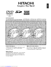 Hitachi Camcorder Dz-Gx5020a Manual