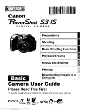 Canon Powershot S3 Manual